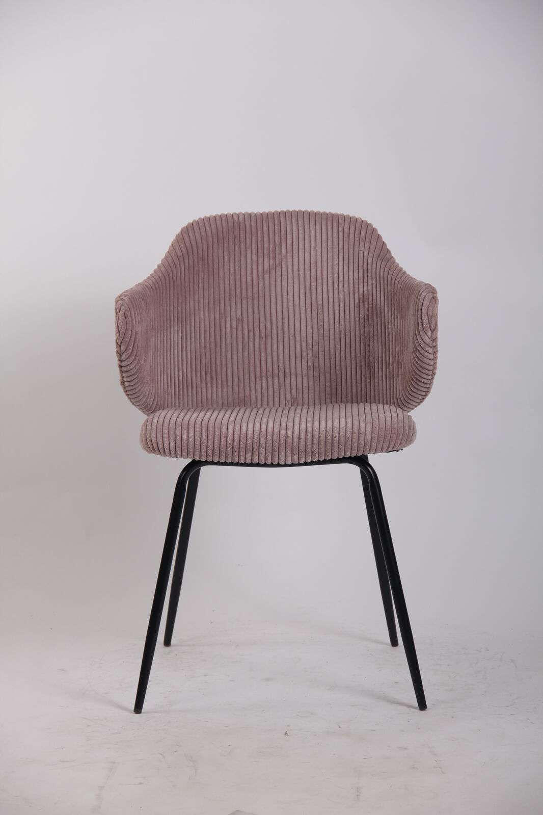Set of 4 Dining Chairs with Corduroy Cord Fabric in Pink